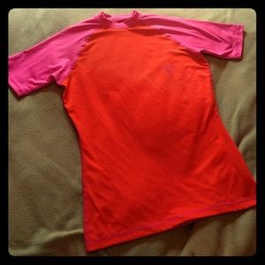 Roxy Color Blocked Swim Top/Rash Guard
